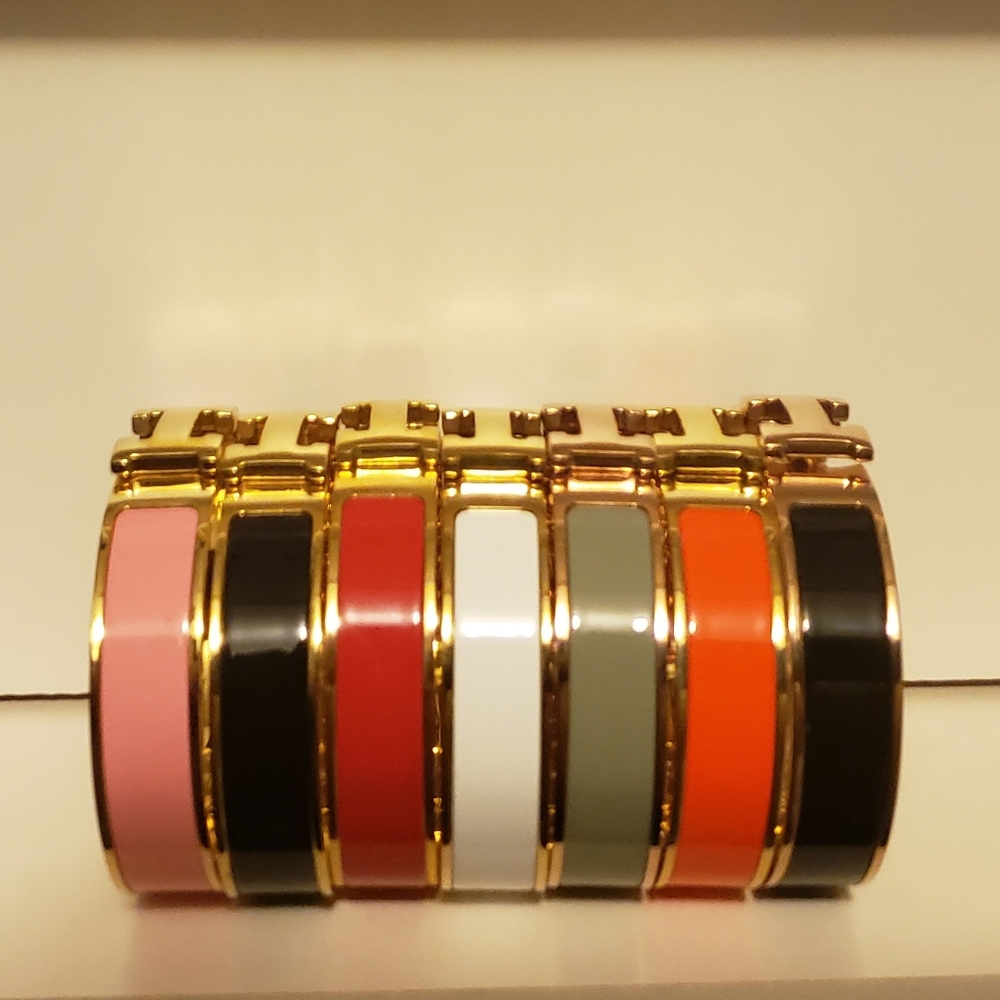 H Bracelet Stainless Steel gold plated Bangle  Bracelet,Multi Colors.